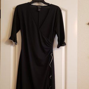 💋Black Dress with cream piping ruffle